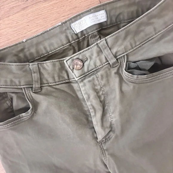 Zara Olive Green Skinny Pants - Picture 4 of 6